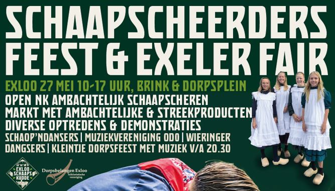 Schaapscheerdersfeest in 2023 op 27 mei, zaterdag voor Pinksteren.