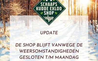 Schaapskudde Shop t/m maandag 12 januari gesloten i.v.m. weersomstandigheden
